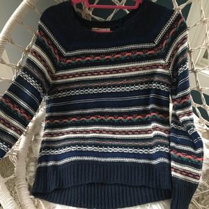 Navy blue patterned sweater